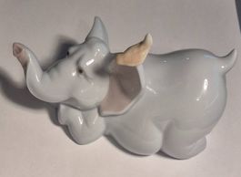 Lladro NAO #1452 Elefant mit Vogel von 1980