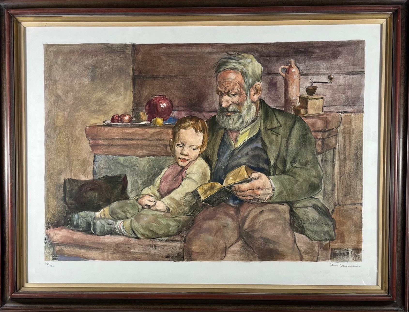 Grafica & Litografie: HANS GARTMEIER LITHOGRAPHIE SIGNIERT NUMMERIERT MIT RAHMEN – Usato da Gersau venduto da kunst-online