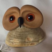 Eule Figur Naturstein Handgemacht und einzigartig 