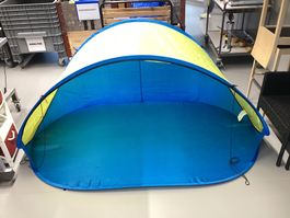 Strandmuschel Pop-Up in blau/gelb - Wiitergäh
