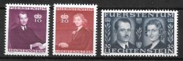 Liechtenstein Serie 175-177 * Hochzeit 5.3.1943