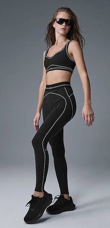 ALO Airbrush Leggings + Bra Black and White neu