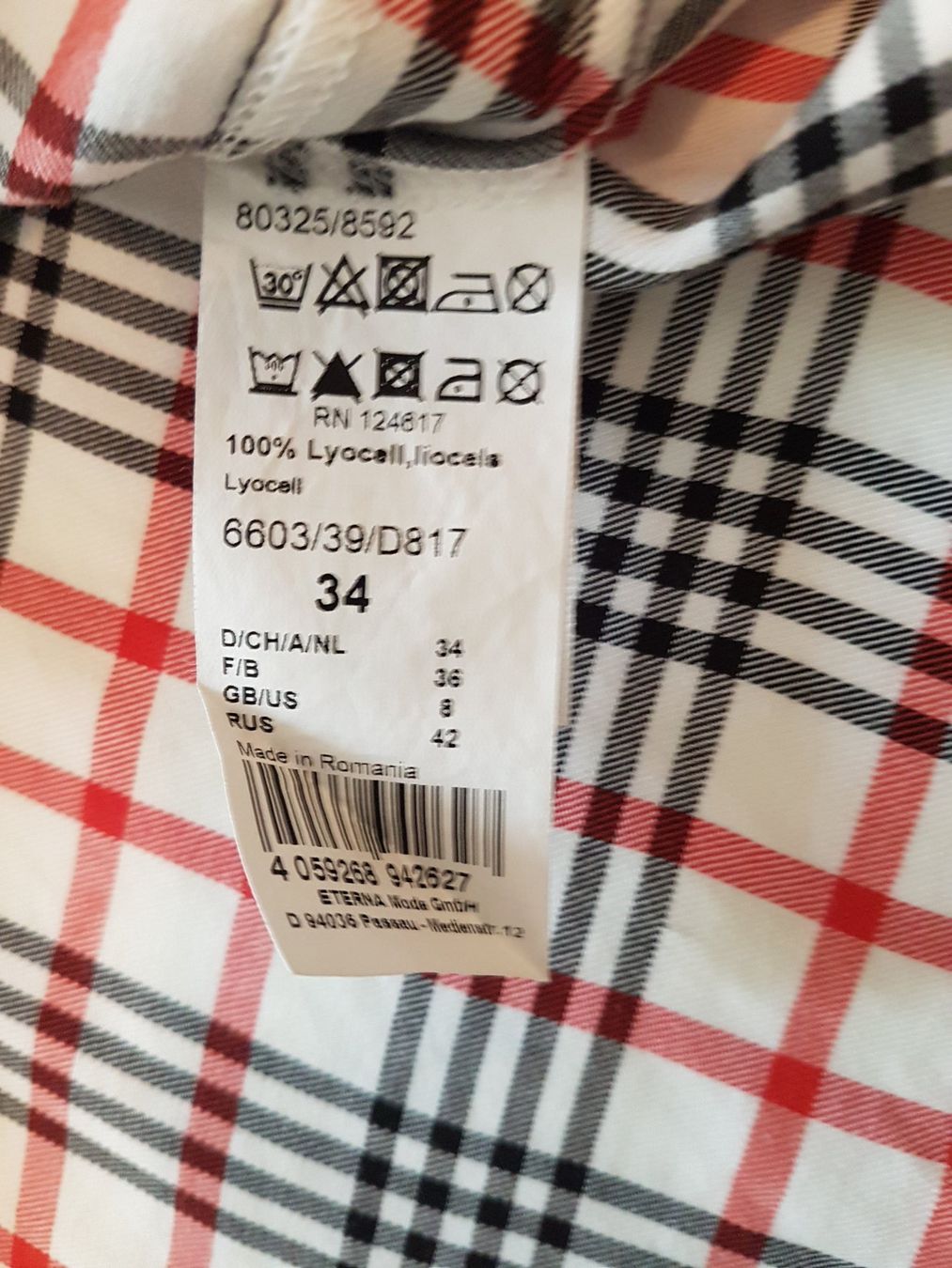 Blusen: Eterna Damenbluse Rot weiss kariert Gr. 34 – Gebraucht aus St.Gallen von Puppa 6