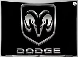 Dodge Banner Fahne 90x150cm Silbern