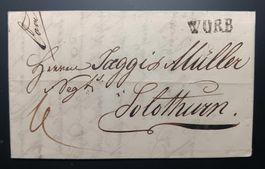 Faltbrief ab WORB 10.1.1837 nach Solothurn mit Textinhalt