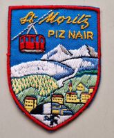 Stoff Wappen Aufnäher Badge St.Moritz St. Gallen Stickerei