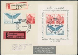 1938 - San Salvatore - Aarau Block - Combo FDC ET
