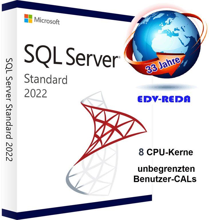 Software: Microsoft SQL Server 2022 Standard 8 CPU unbegrenzten Cal,s – Neu (gemäss Beschreibung) aus Langenthal von Reda 2