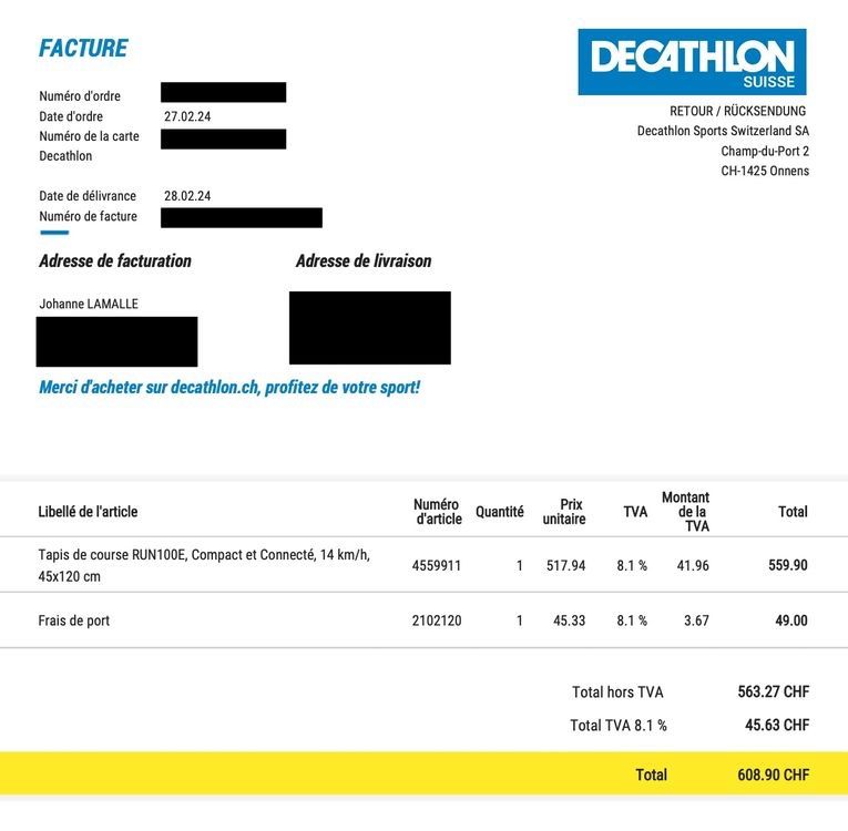 Decathlon Hometrainer: Treadmill / Tretmühle Decathlon – Usato da Bonstetten venduto da Johanne_Lamalle 4
