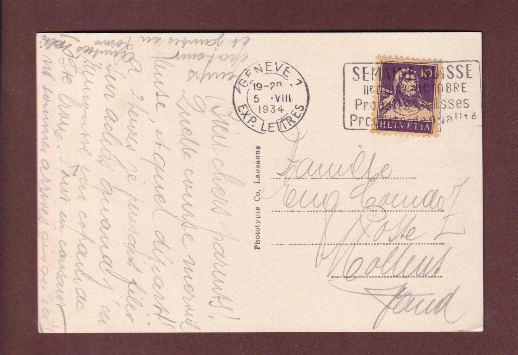 Cartoline postali: GENEVE - Bateau CGN Evian - 1934 – Usato da Pully venduto da nicecards-shop 1