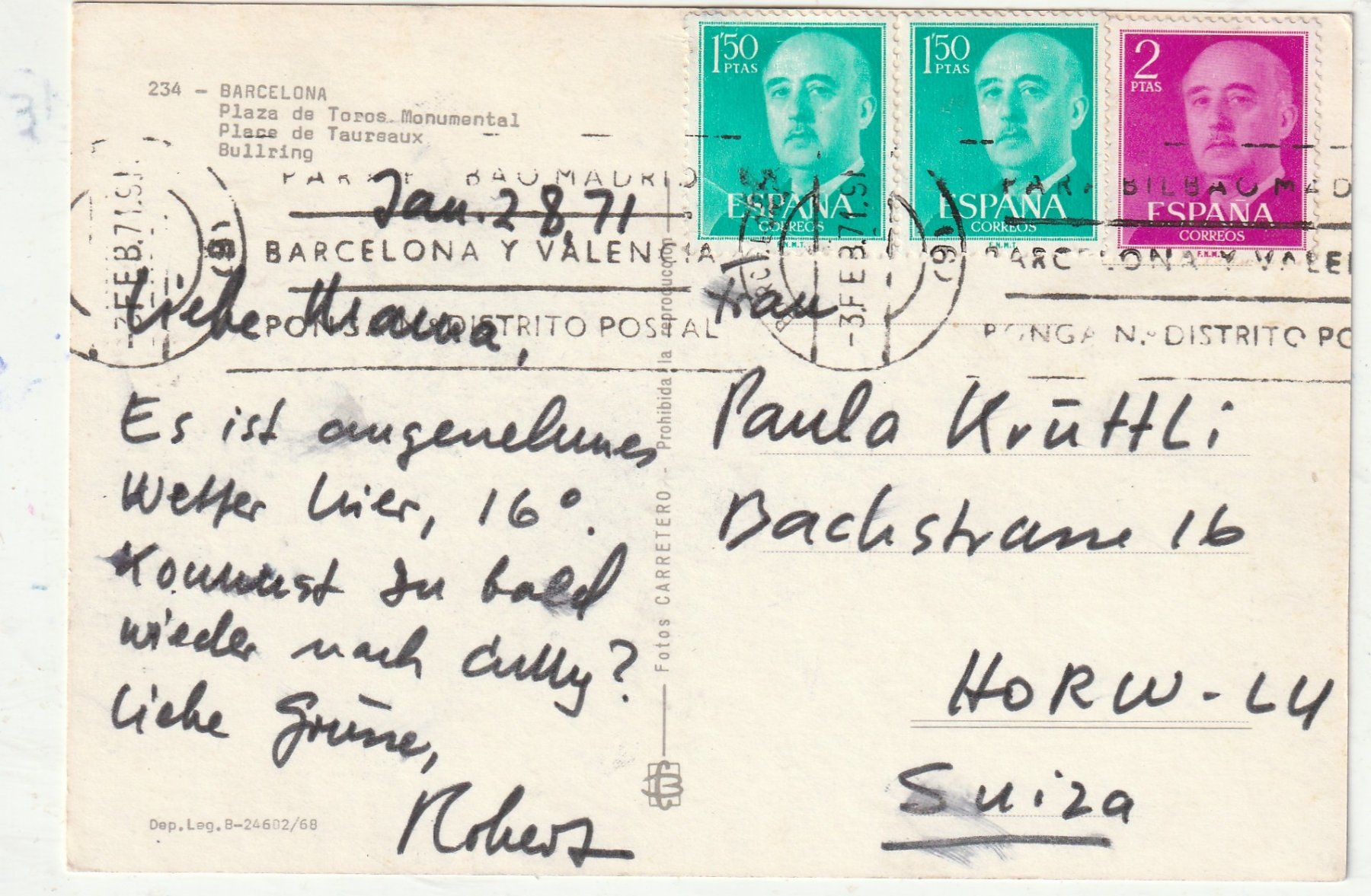 Cartoline postali: Barcelona Arena – Usato da Lumbrein venduto da made02 1
