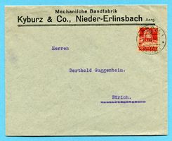 Brief Nieder-Erlinsbach 1934 - Absender: Kyburz & Co.
