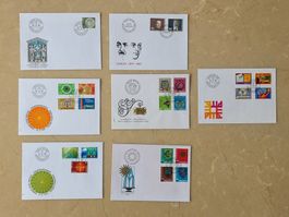 7 Ersttagsbriefe FDC Schweiz aus dem Jahr 1980