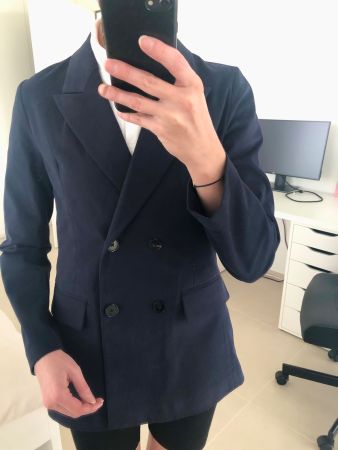 Neu marineblauer Blazer von Repeat S XS wie Sandro Theory