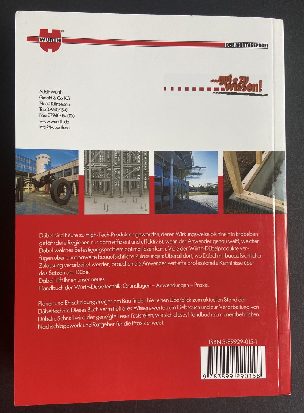 Bücher: Buch Handbuch der Würth Dübeltechnik – Gebraucht aus Böckten von Hansi36 9