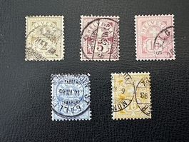 Ziffermuster 1882, "Weisses Papier", gestempelt