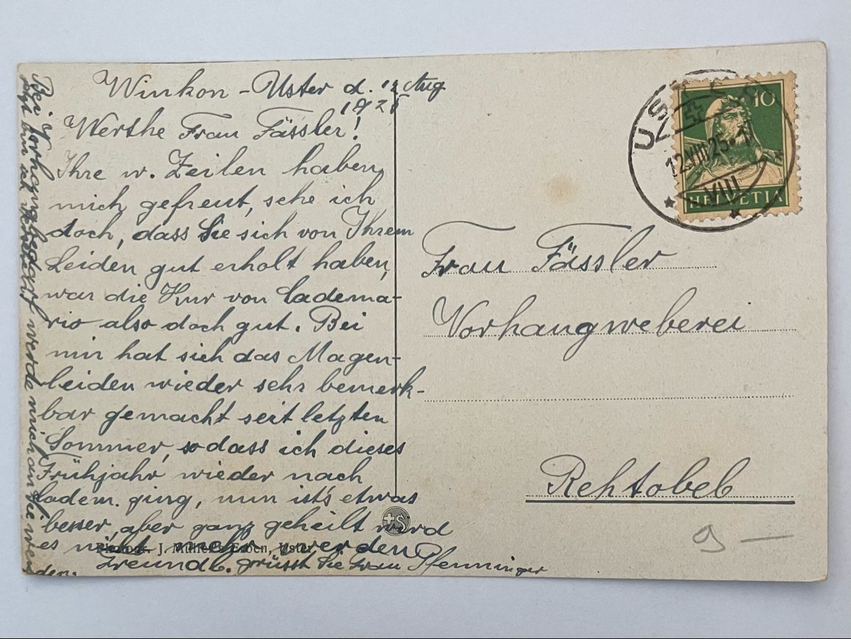 Cartoline postali: Alte Ansichtskarte Uster, Frühling, Schloss, 1925 – Usato da Bauma venduto da Baumer71 1