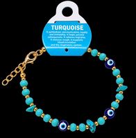 Armband mit Türkis Perlen und Nazar Auge neu