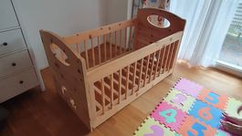 Massives Arvenholz Babybett (Zirbenholz) | NP 999 CHF