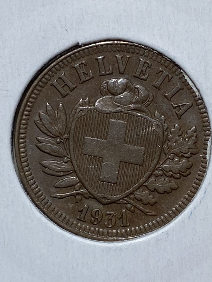 Tutti le monete: Suisse - 2 centimes - 1931 – Usato da Payerne venduto da Mike1682 2