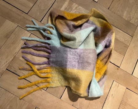 XXL Oversize Schal Halstuch Karo Pastel