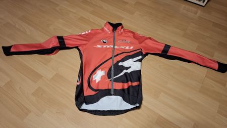 Radtrikot Langarm Stockli rot schwarz guter Zustand