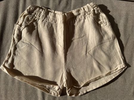 Pantaloncini donna in lino beige