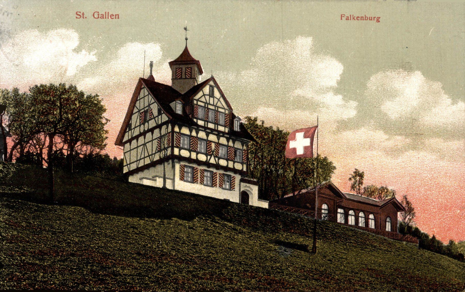 Cartoline postali: St. Gallen. Falkenburg – Usato da Bronschhofen venduto da Astore
