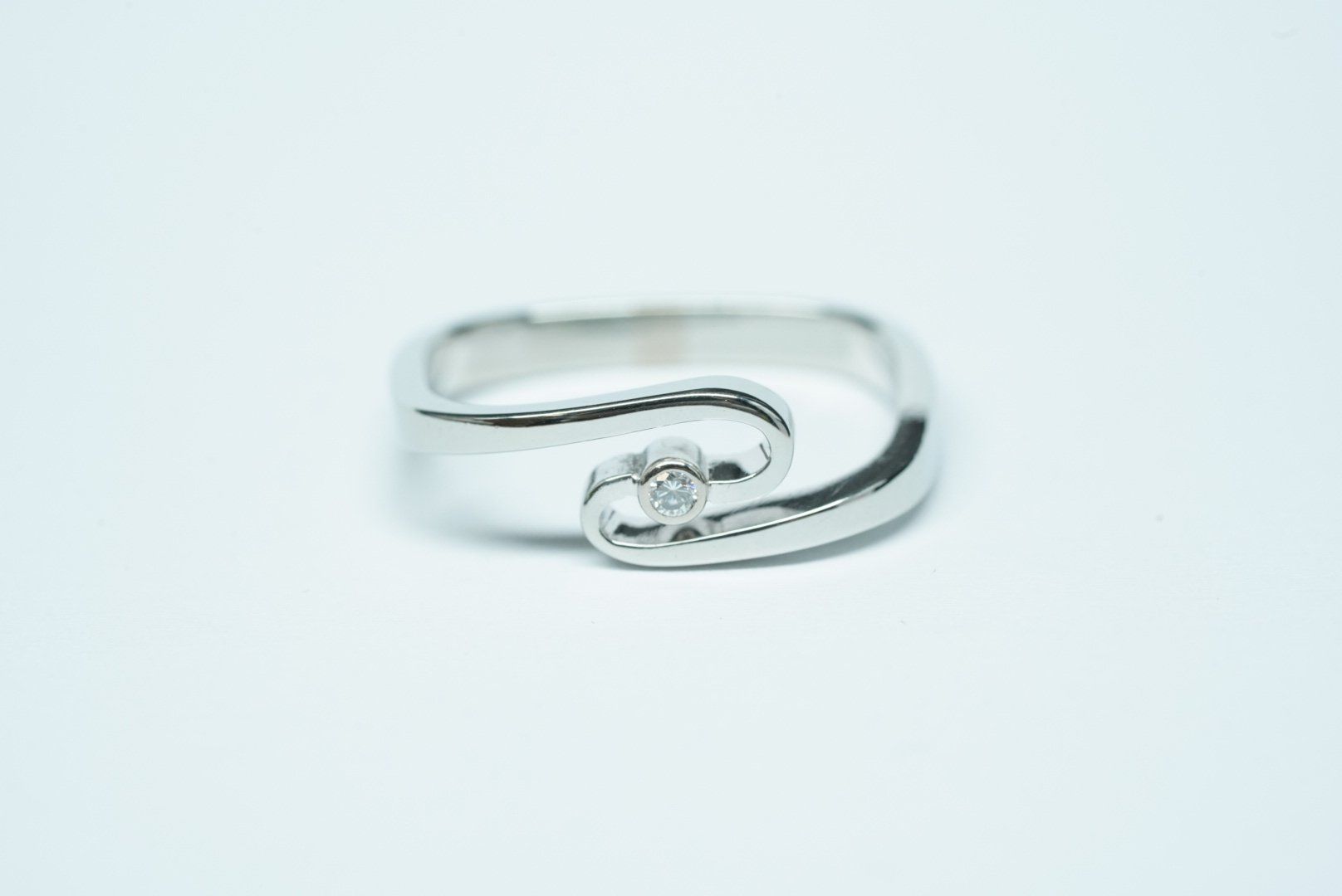 Anelli: Fingerring 18k Weissgold mit Diamant – Usato da Bülach venduto da Re-Jewelled