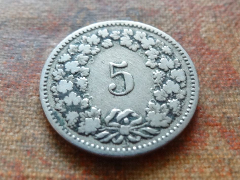 Alle Münzen: 5 Rp. 1885   (B) – Gebraucht aus Romanel-sur-Lausanne von Swift13 1