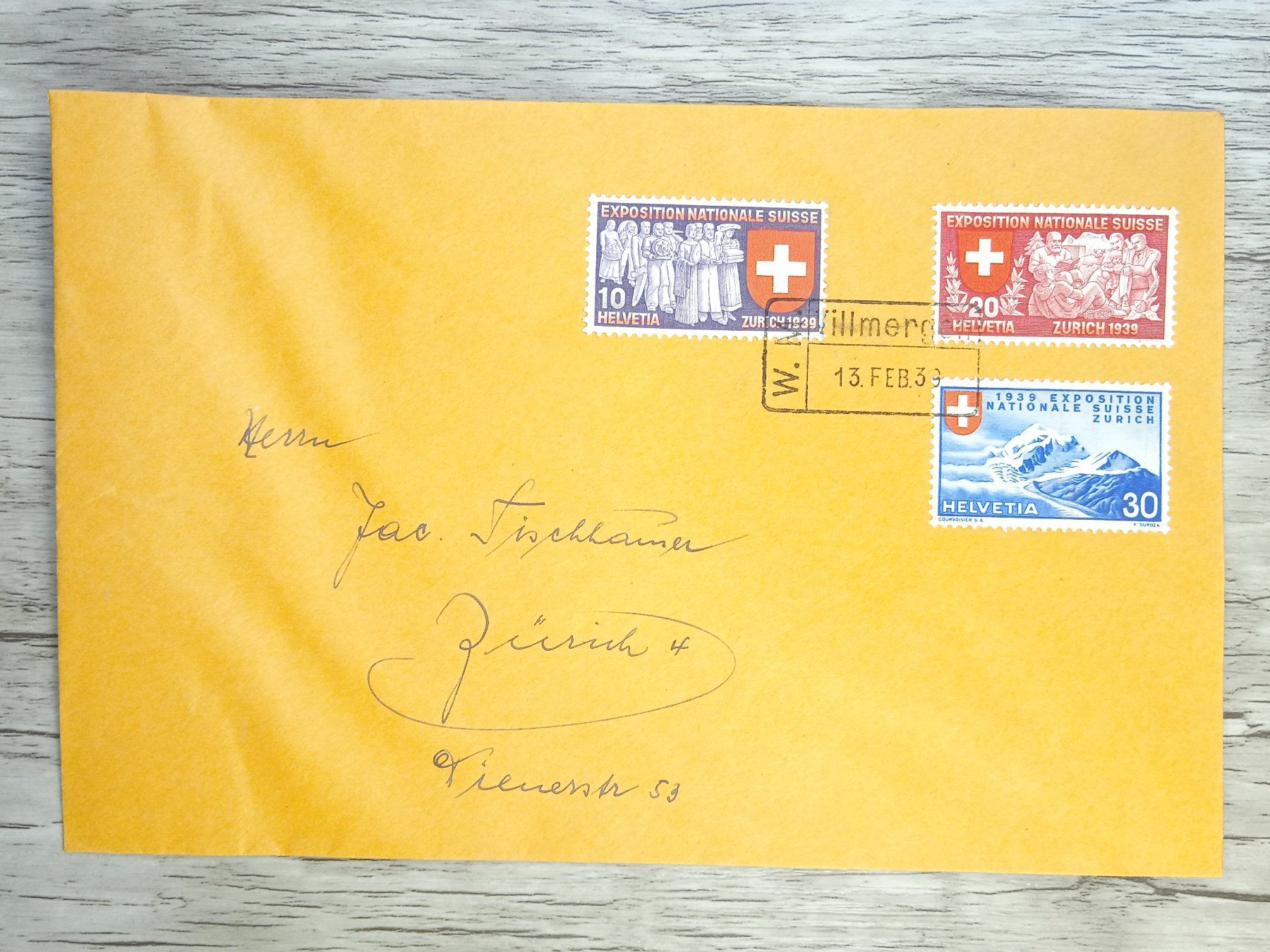Tutti i francobolli: TR80 Enveloppe + Timbre Suisse 1939 – Usato da Cousset venduto da Patrick_Collections