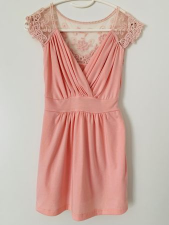 Damen Top mit Spitzen - Pink - S