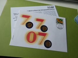 Schweiz 2007, Schnappszahlen-Datum Numis-Brief