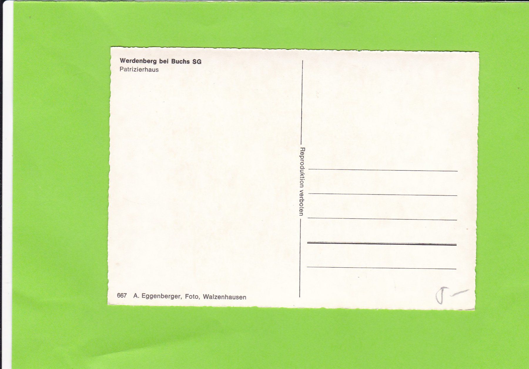 Cartoline postali: Patrizierhaus in Werdenberg SG – Usato da St. Peterzell venduto da neckertal 1
