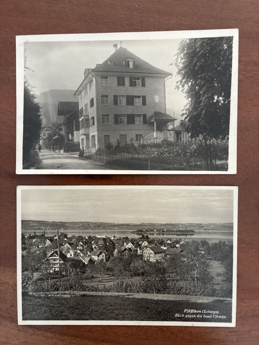 Ansichtskarten: 2 Ansichtskarten Schweiz von Pfäffikon SZ – Gebraucht aus Oftringen von Cla.vD.74