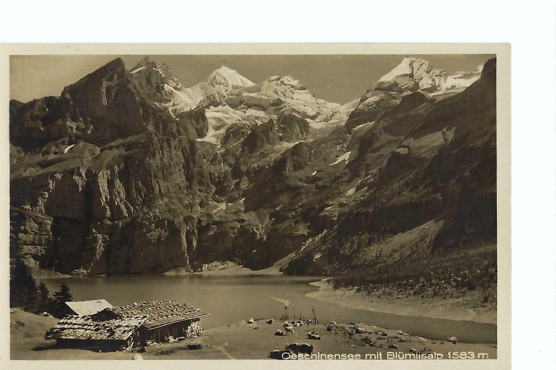 Cartoline postali: Oeschinensee mit Blüemlisalp, 1922 – Usato da Thun venduto da 44wart