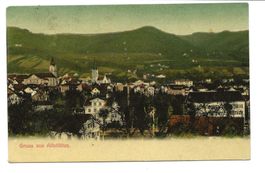 Gruss aus Altstätten (SG) Rheintal - Dorfpartie  Kirche 1909