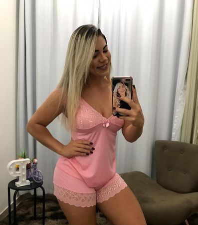 Pyjama court rose femme dentelle taille 38 neuf_ Babydoll