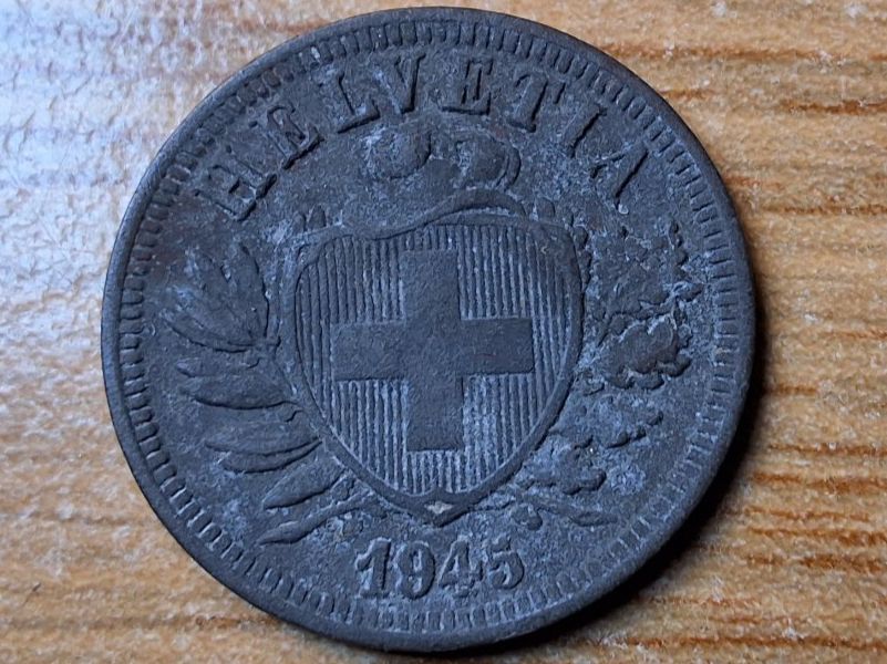 Tutti le monete: 2 Rappen 1945 - Zink! – Usato da Münchenstein venduto da purbach1 4