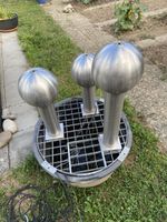 Kugelbrunnen Edelstahl 3 Kugeln mit Pumpe und Leitungen