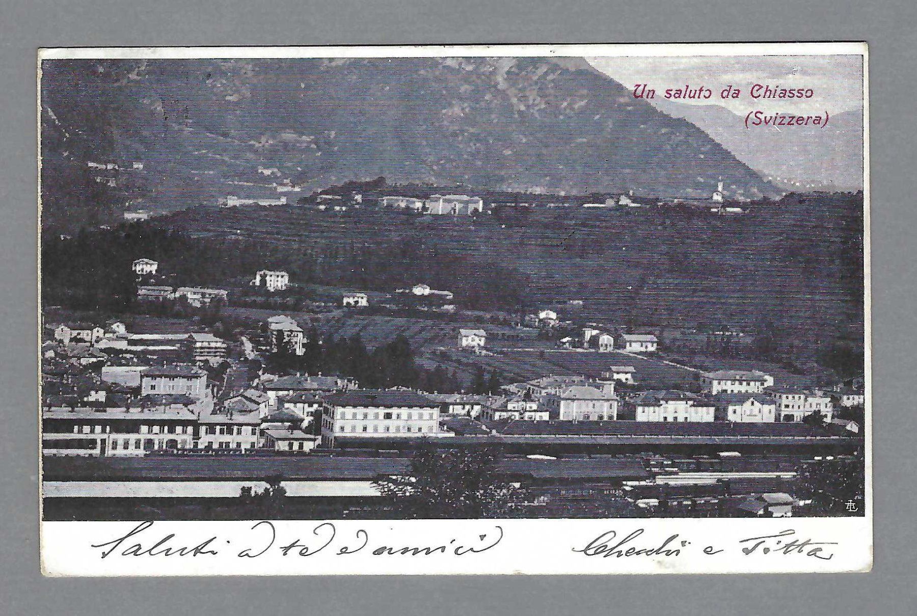 Cartoline postali: 1903, CHIASSO, STAZIONE – Usato da Pura venduto da ulisse1957