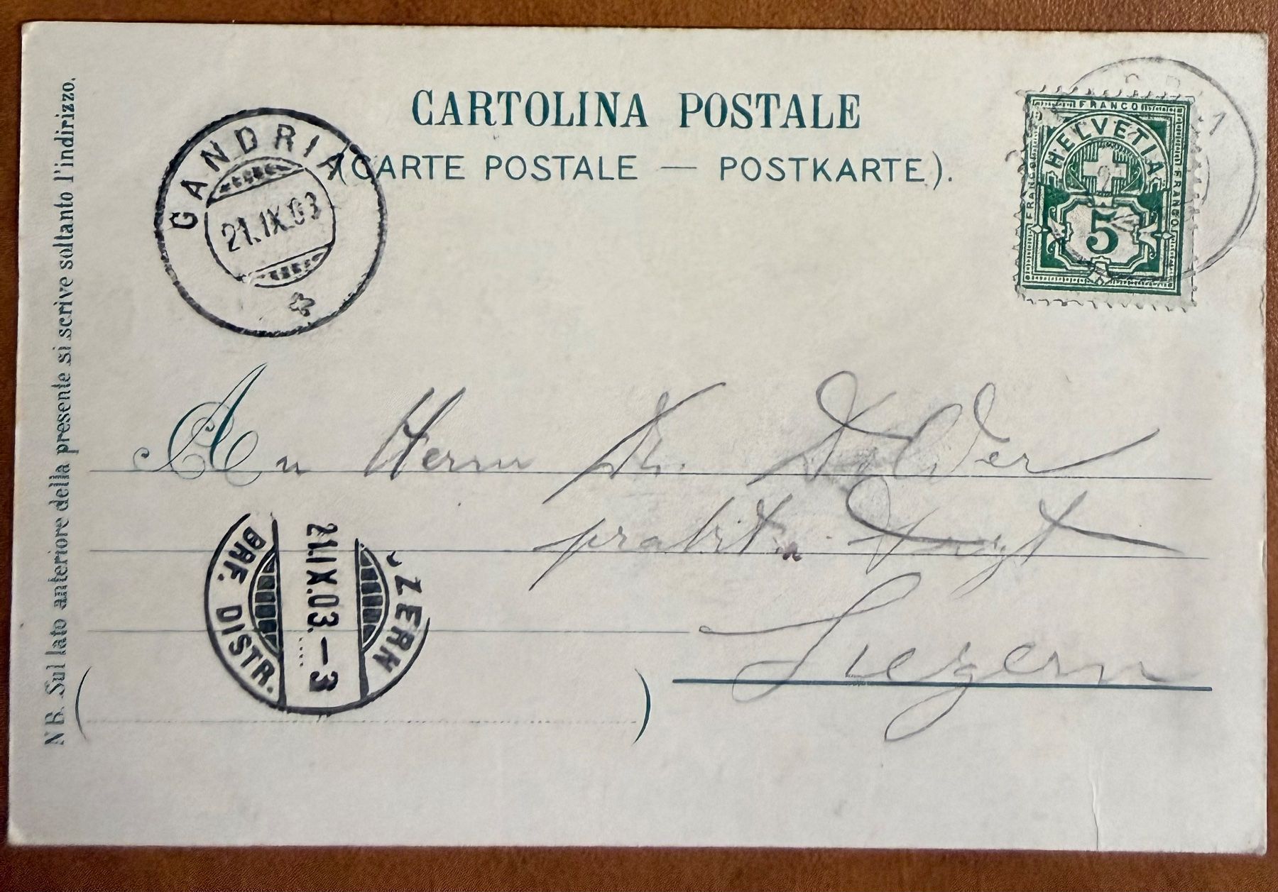 Cartoline postali: Gandria - 1903 – Usato da Lutry venduto da Ediego 1