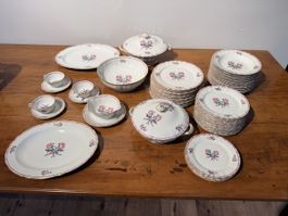 Limoges Porzellan Service 55 Teilig Les Deux Roses