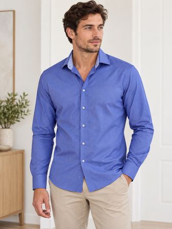 Herren Hemd Seidensticker blau Slim Fit Grösse 41 L