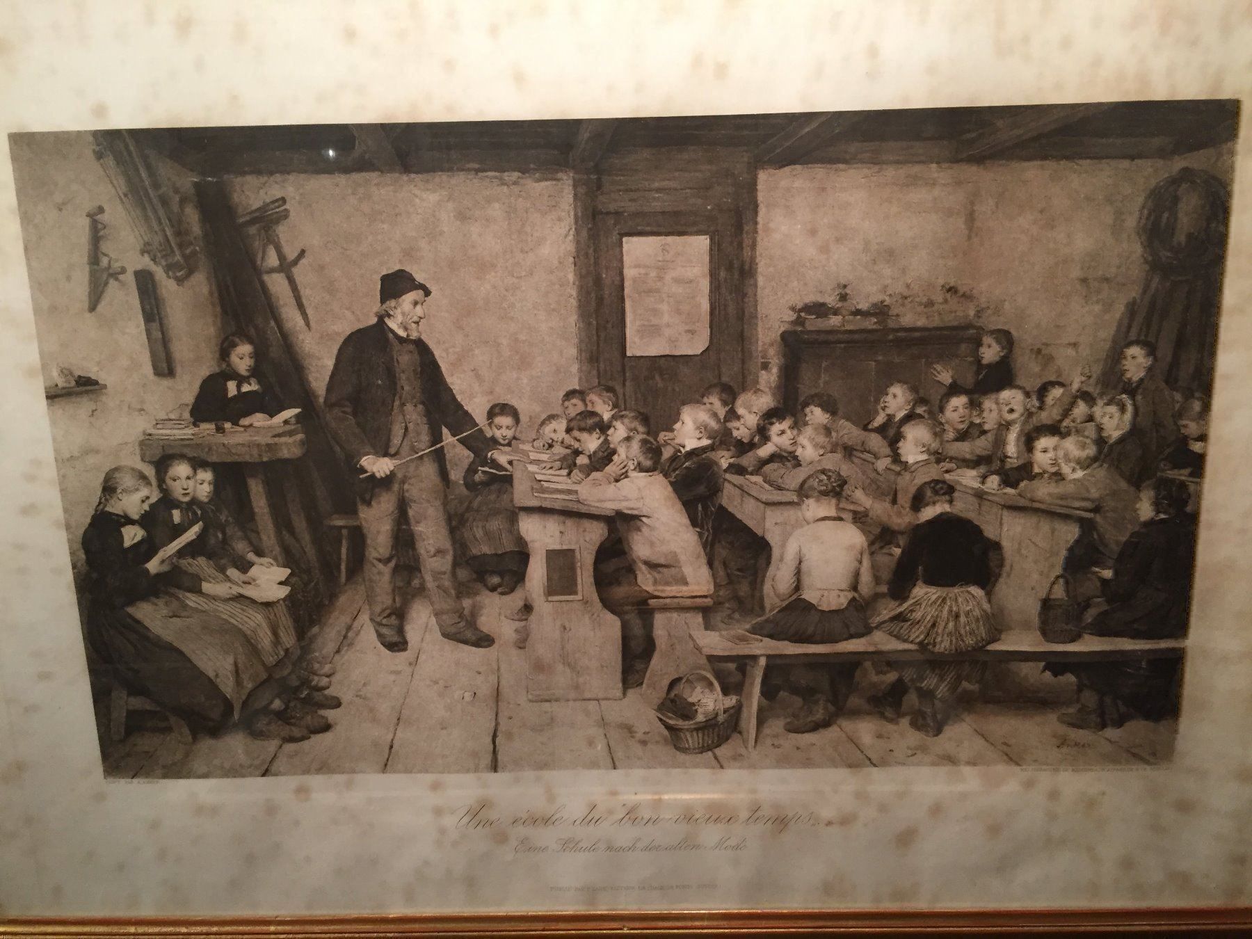 Grafica & Litografie: Albert Anker, "Eine Schule nach der...." – Usato da Einsiedeln venduto da artgallery59 1