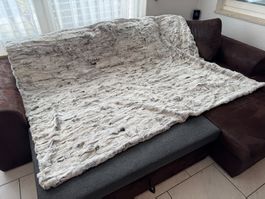 Echte Kaninchenfell-Decke 220x160cm