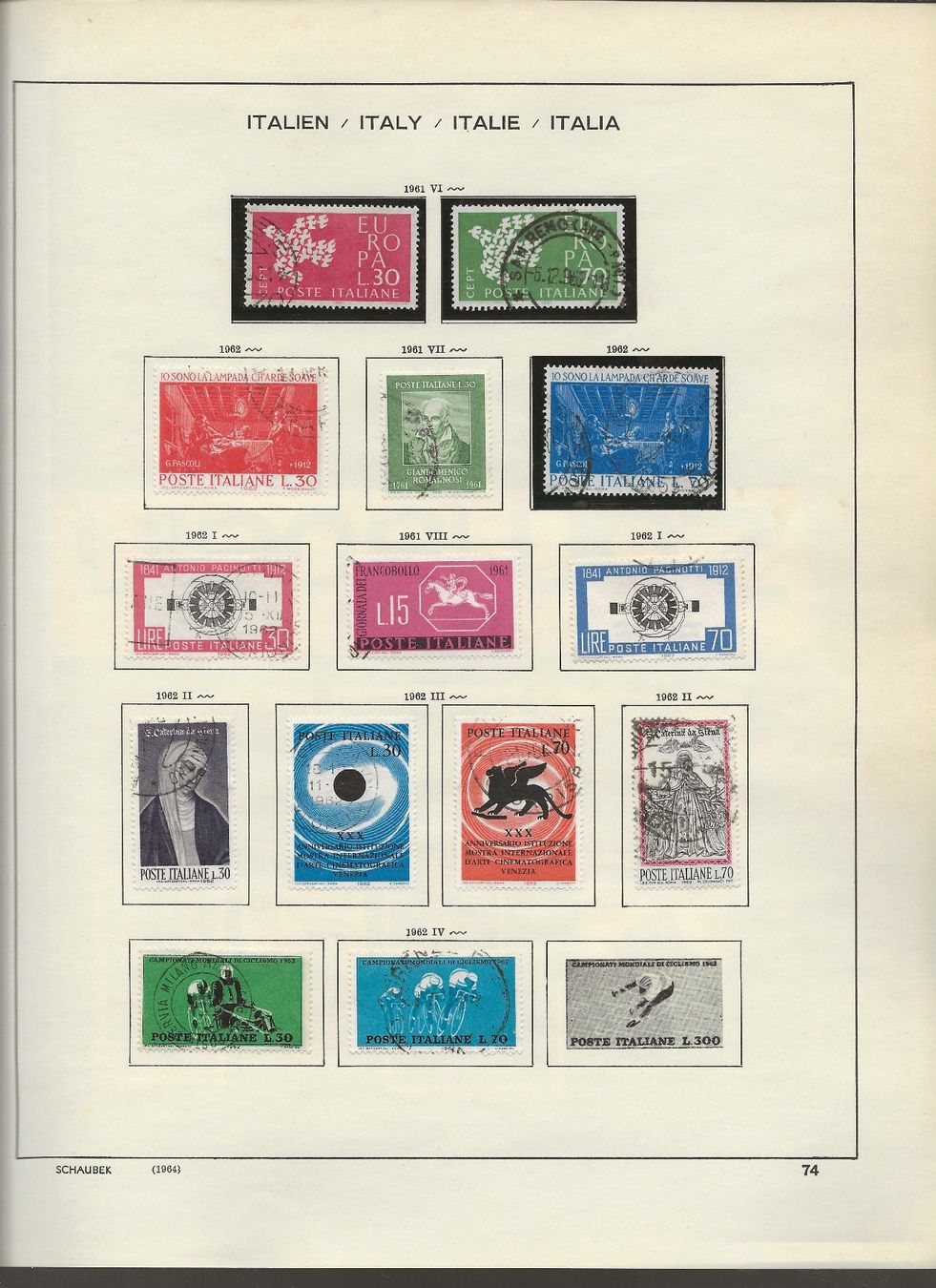 Tutti i francobolli: Marken Italien 1960 bis 1965 – Usato da Au ZH venduto da xelagreb01 4