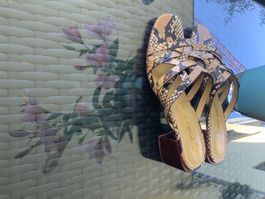 Tory Burch Schlangenleder Sandalen Sommer Gr. 36, Neuwertig