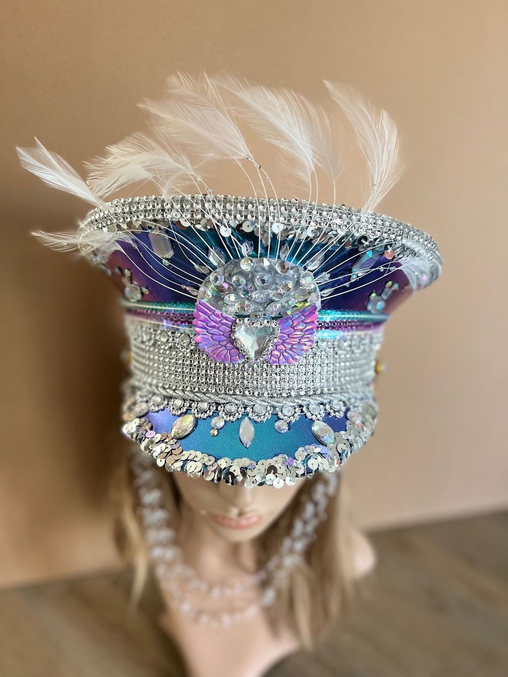 Copricapi, berretti & cappellini: Burning man LED Handmade Captain party hat Meermade 57 – Nuovo (secondo la descrizione) da Wil SG venduto da cpeios 5