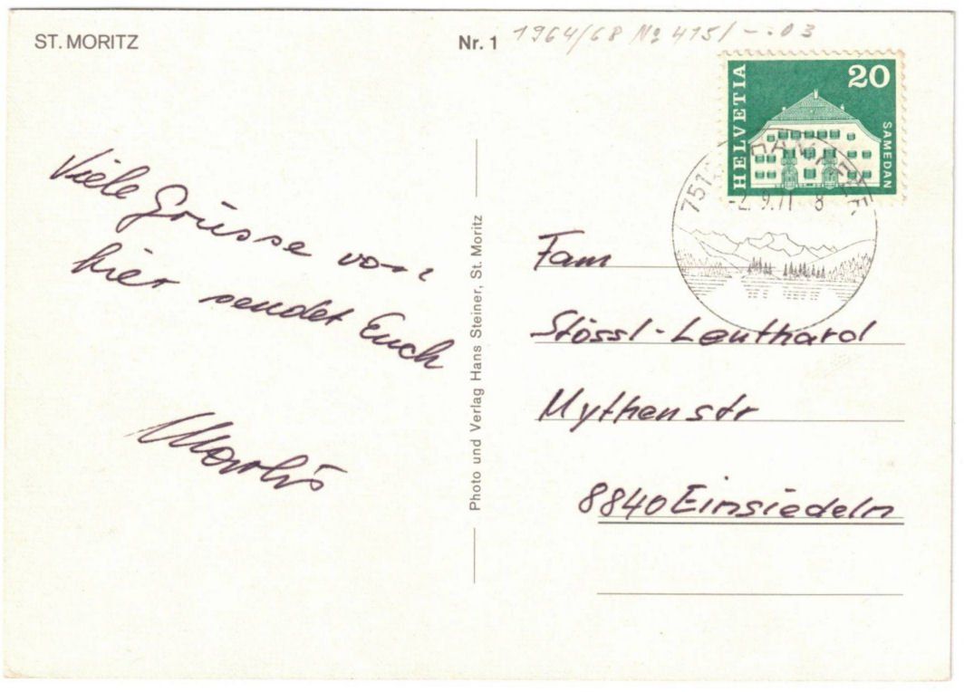 Cartoline postali: St. Moritz - 4 Bild AK – Usato da Binningen venduto da Mountainrider 1